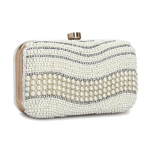 Glam Pearl Wave Clutch